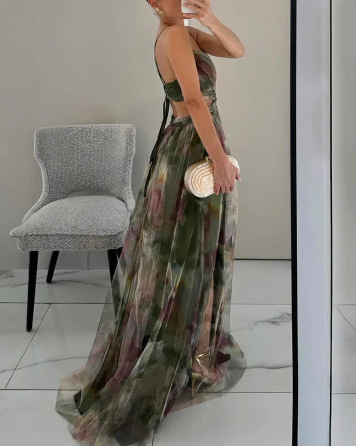 Gisella - Vestido Largo Floral Con Tirantes