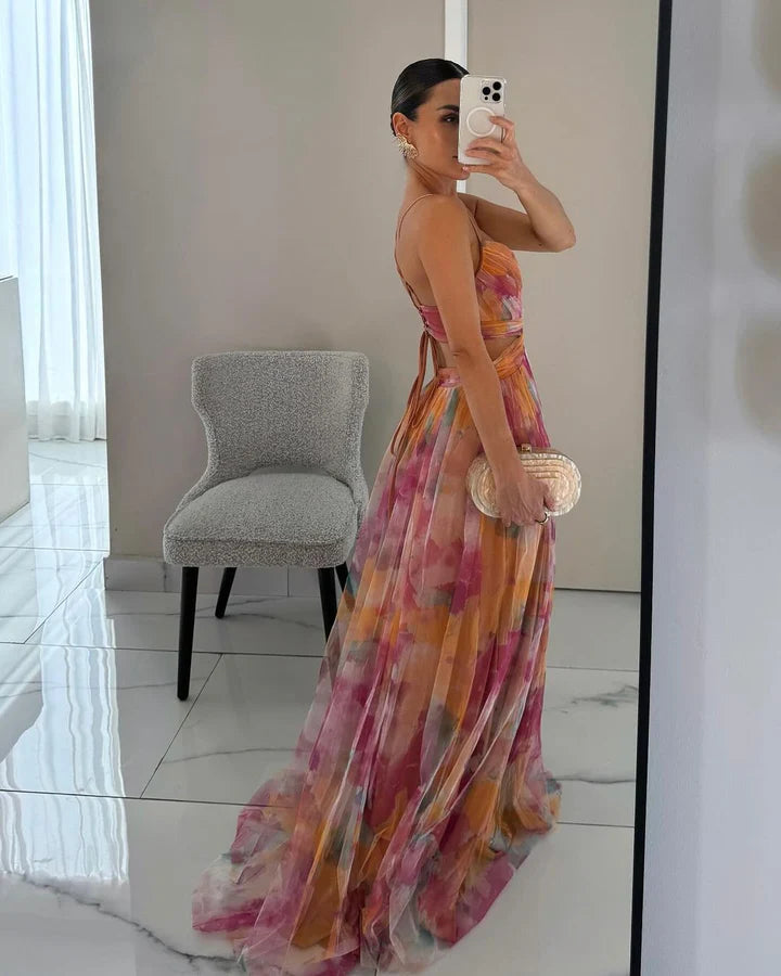 Gisella - Vestido Largo Floral Con Tirantes