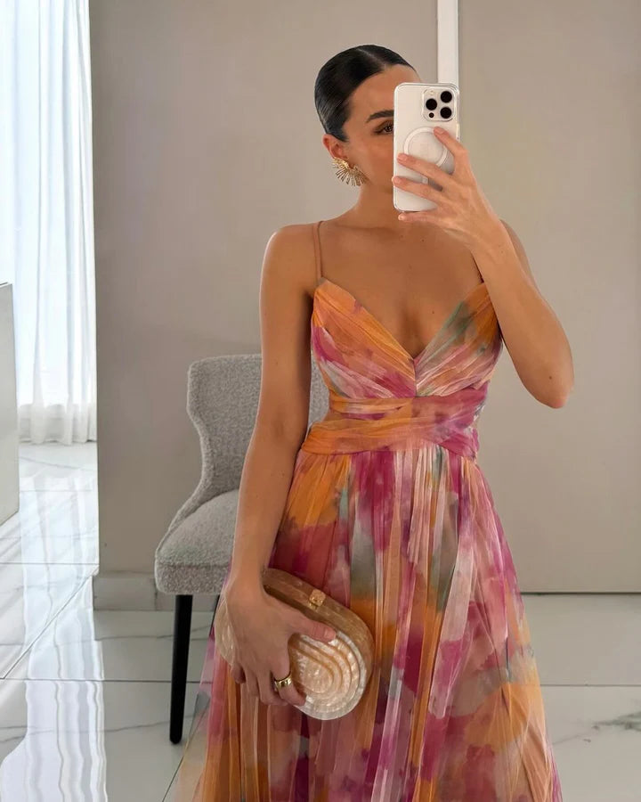 Gisella - Vestido Largo Floral Con Tirantes