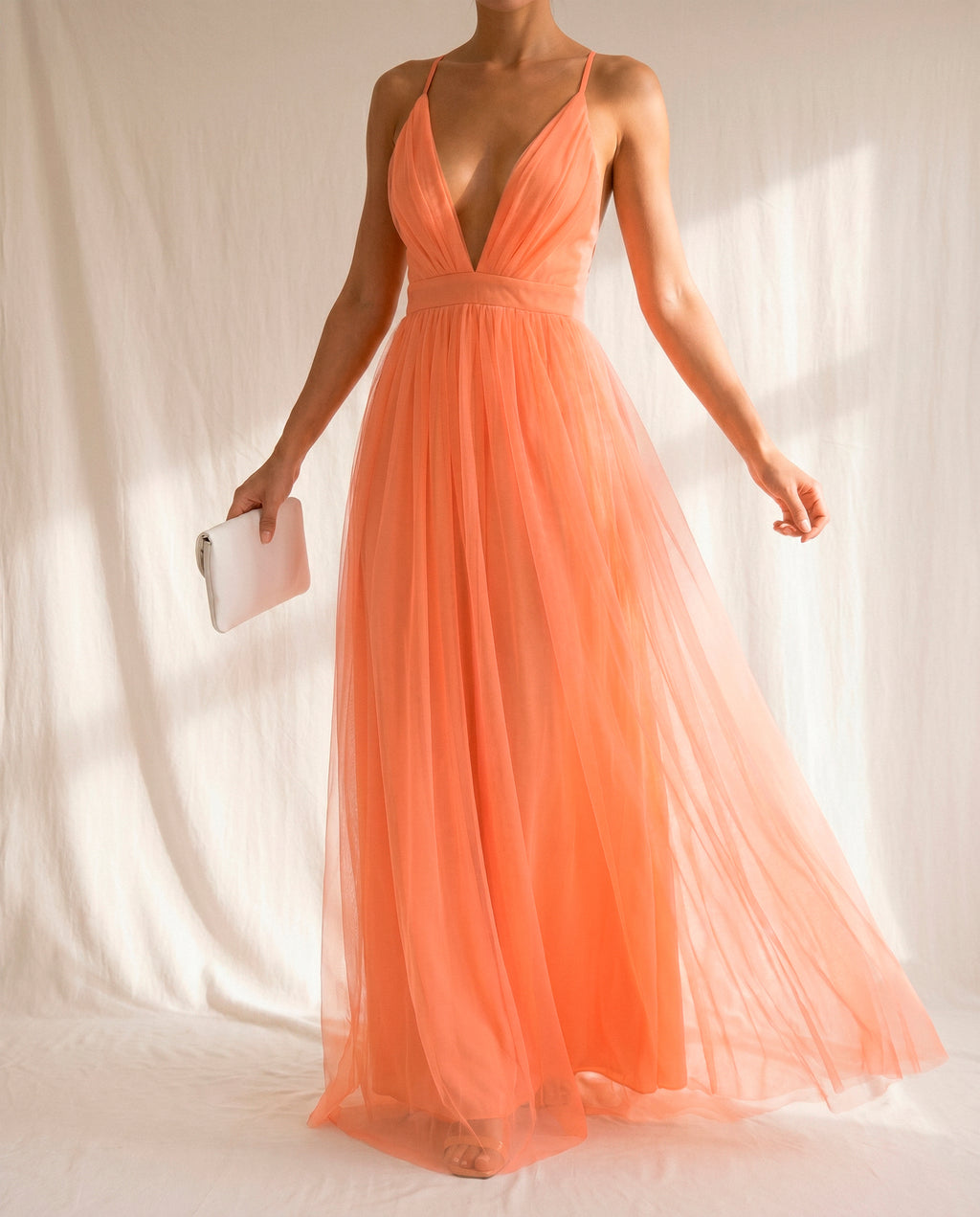Adela - Vestido Maxi Coral Fluido
