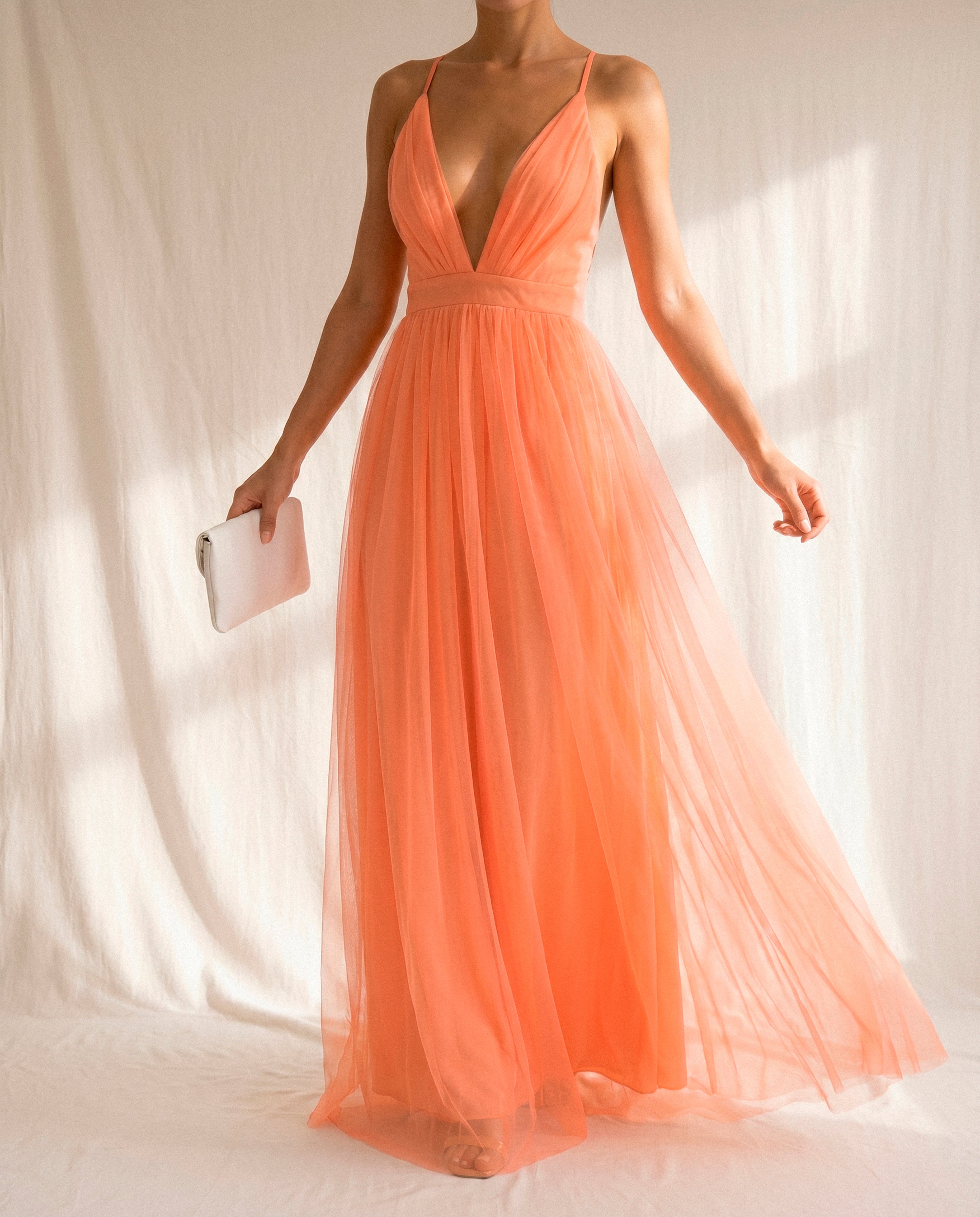 Adela - Vestido Maxi Coral Fluido