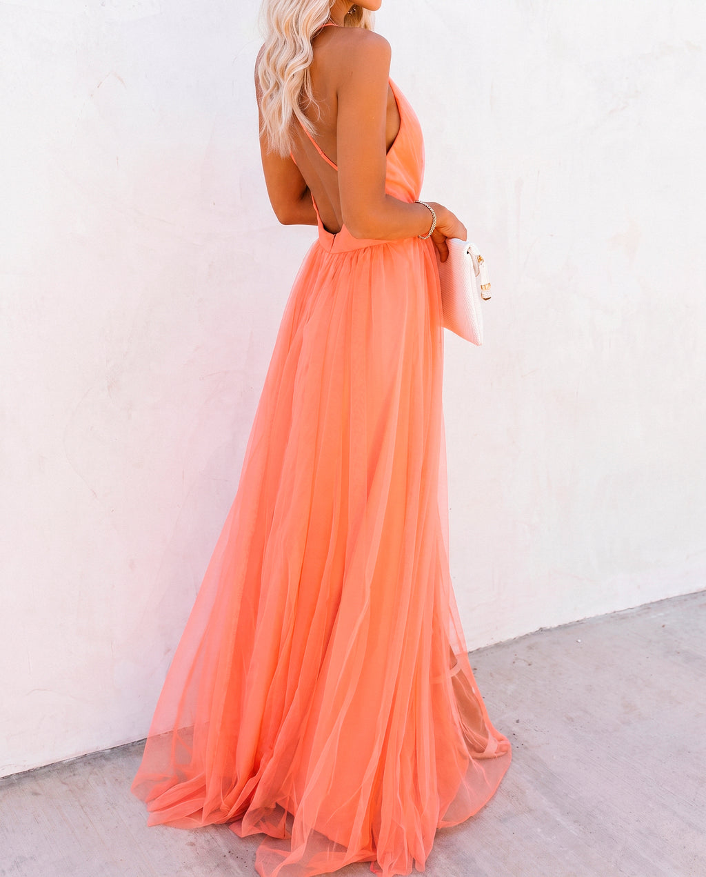 Adela - Vestido Maxi Coral Fluido