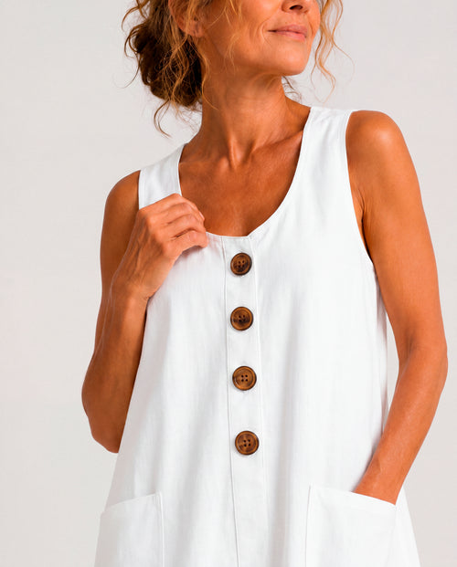 Blanca - Vestido Corto Con Botones