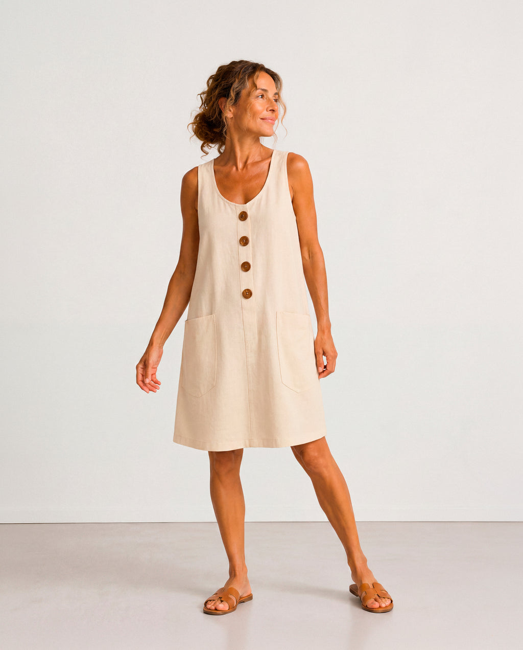 Blanca - Vestido Corto Con Botones