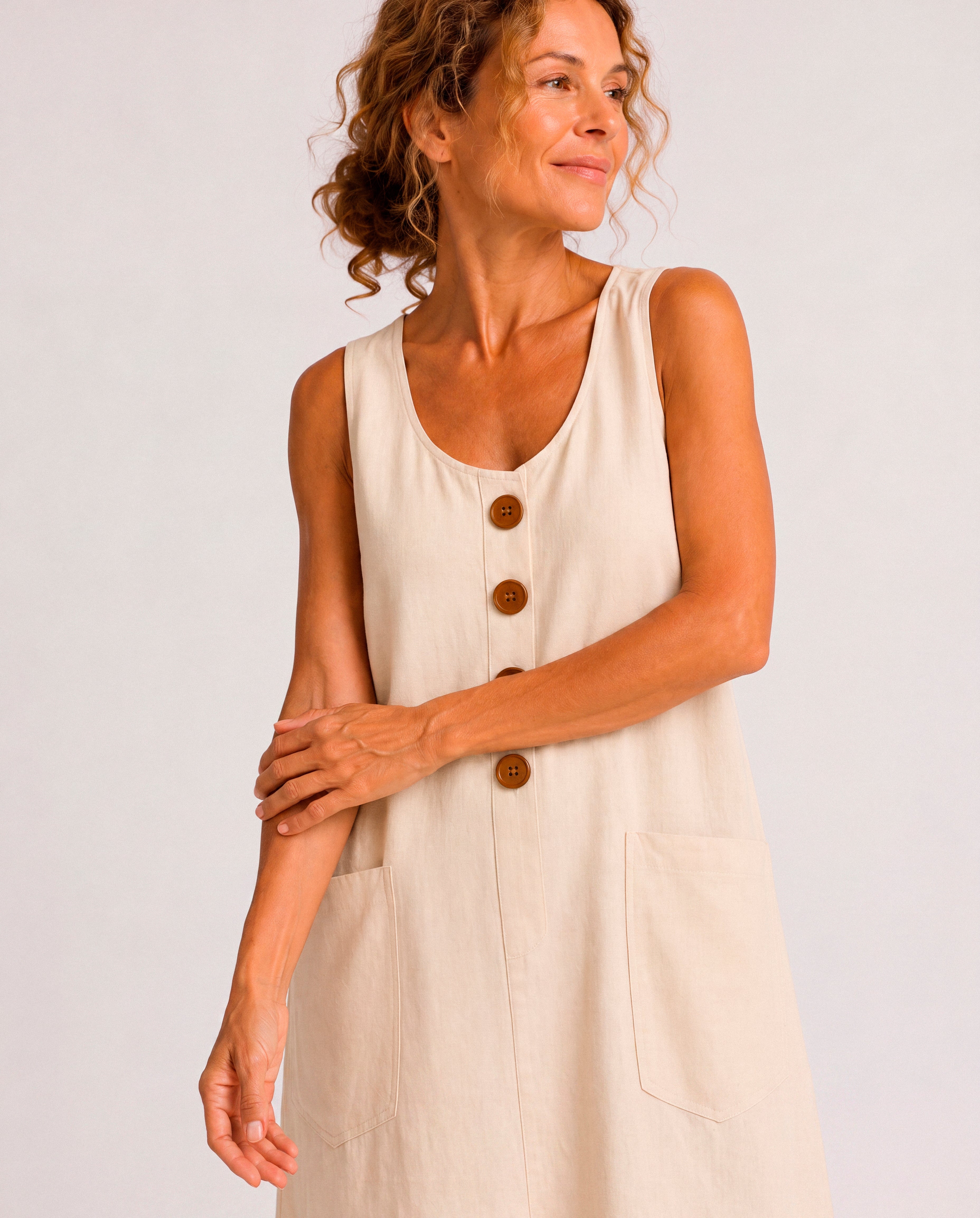 Blanca - Vestido Corto Con Botones