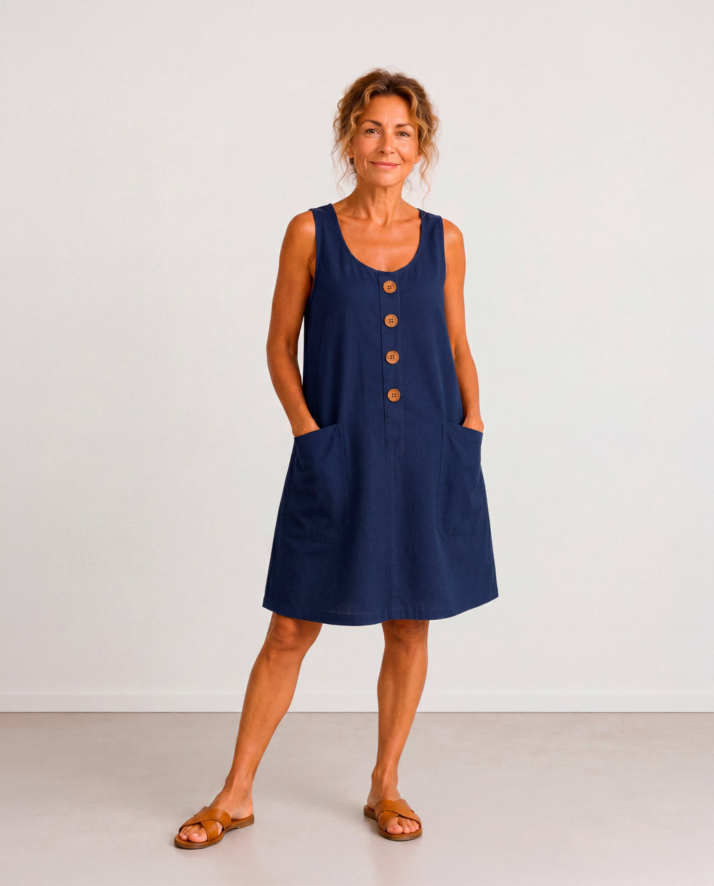 Blanca - Vestido Corto Con Botones