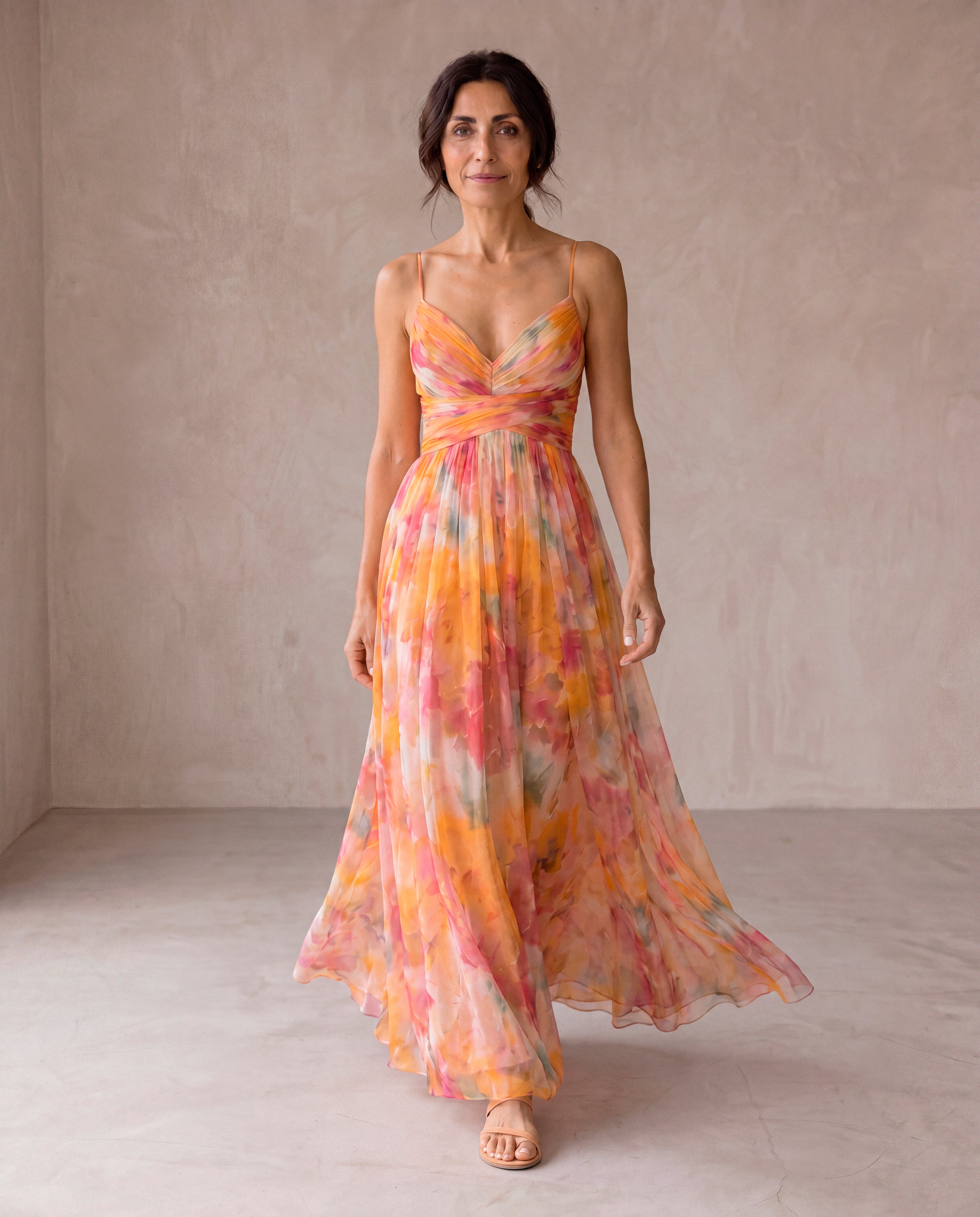 Gisella - Vestido Largo Floral Con Tirantes