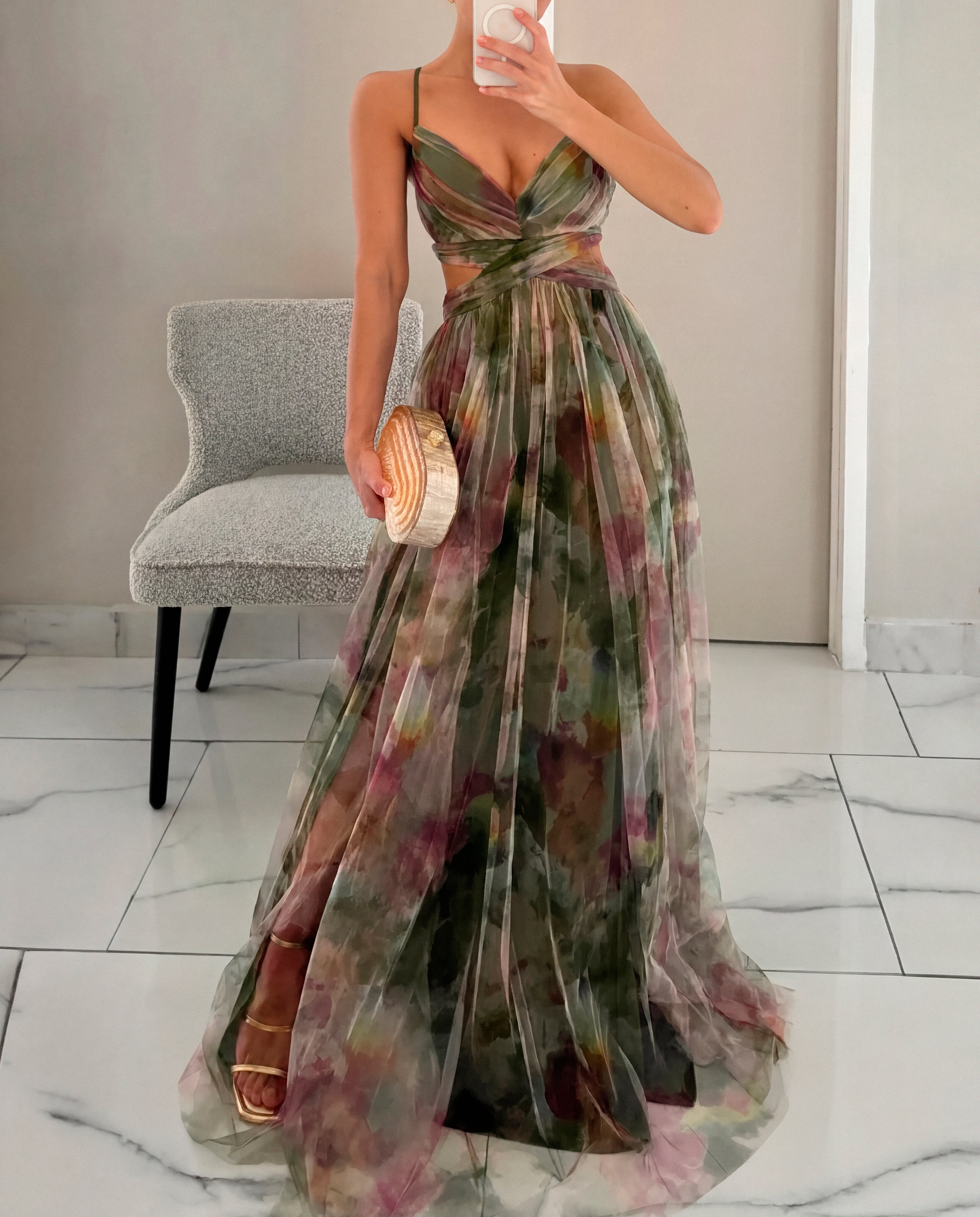 Gisella - Vestido Largo Floral Con Tirantes