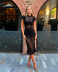 Lara - Vestido Cóctel De Encaje Negro