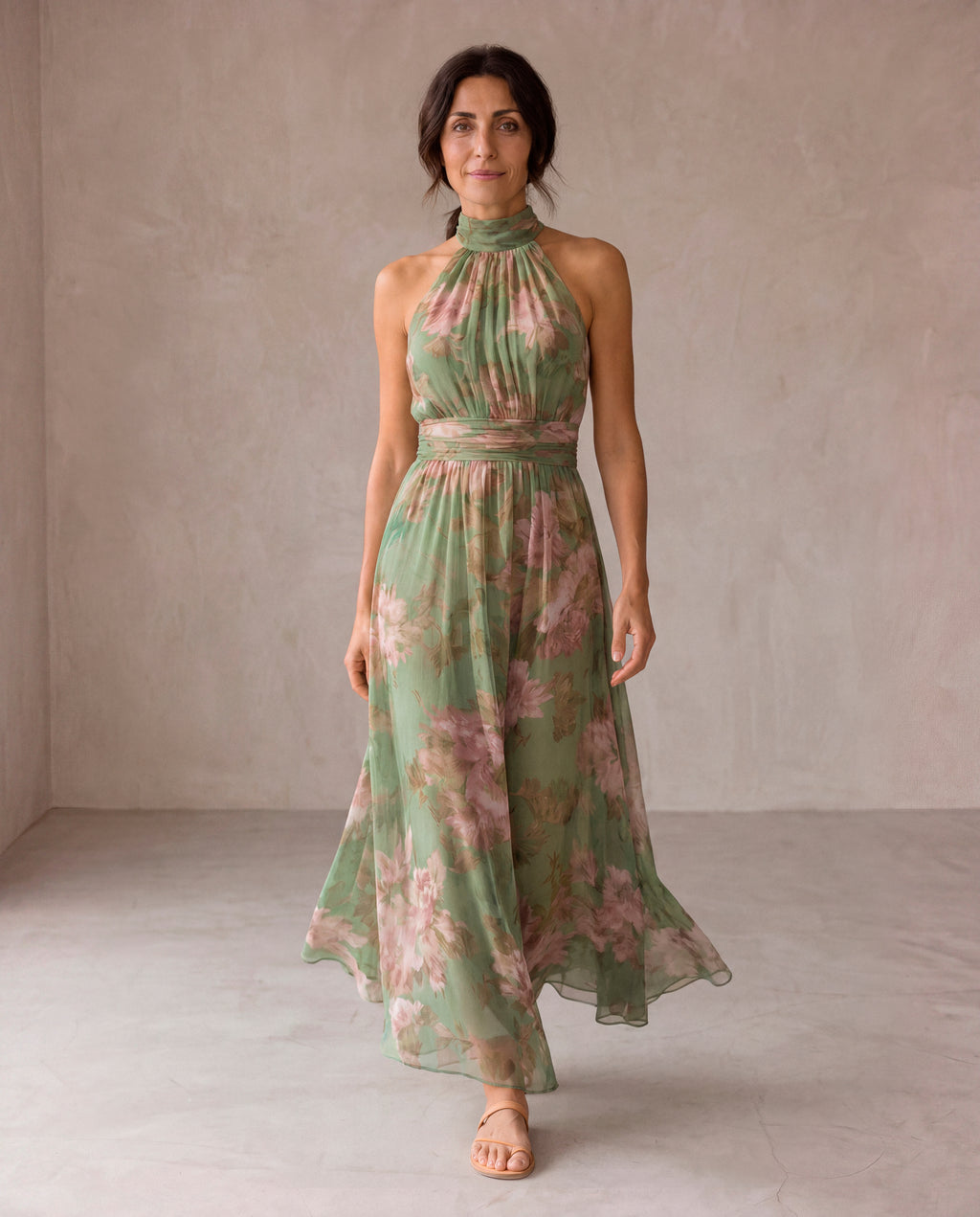 Livia - Vestido Maxi Halter Floral