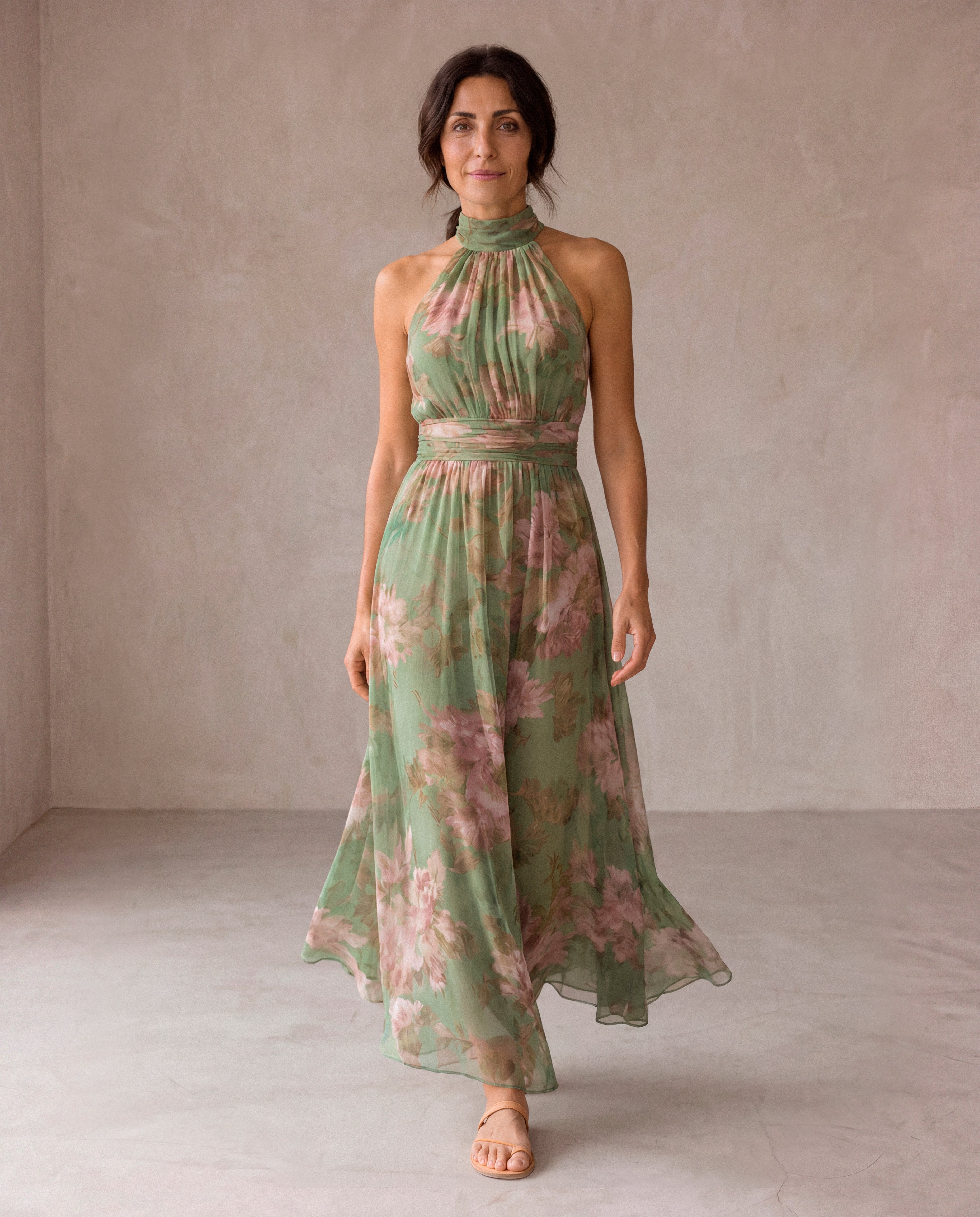 Livia - Vestido Maxi Halter Floral