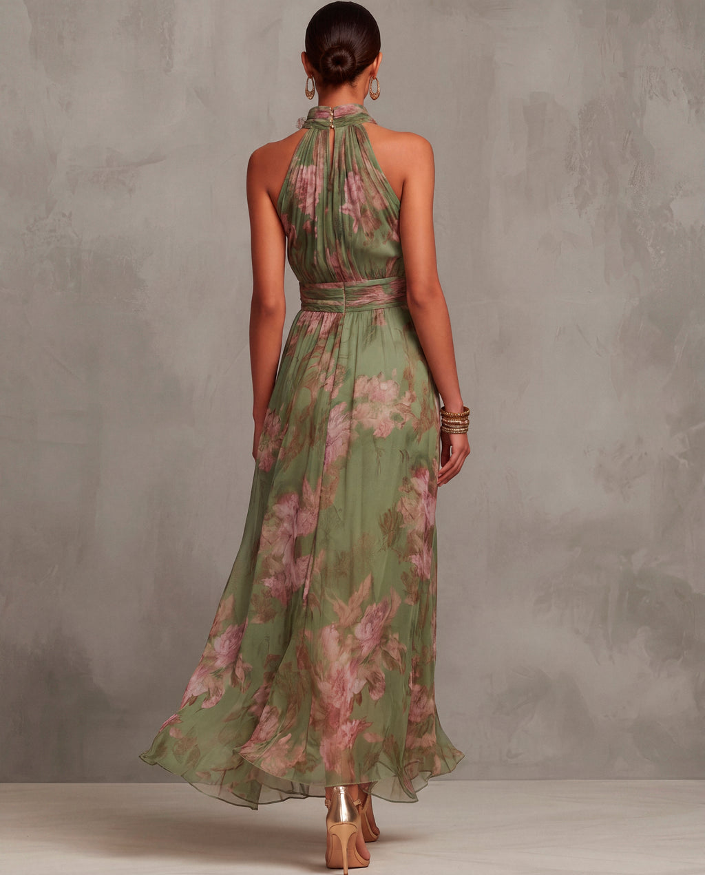 Livia - Vestido Maxi Halter Floral