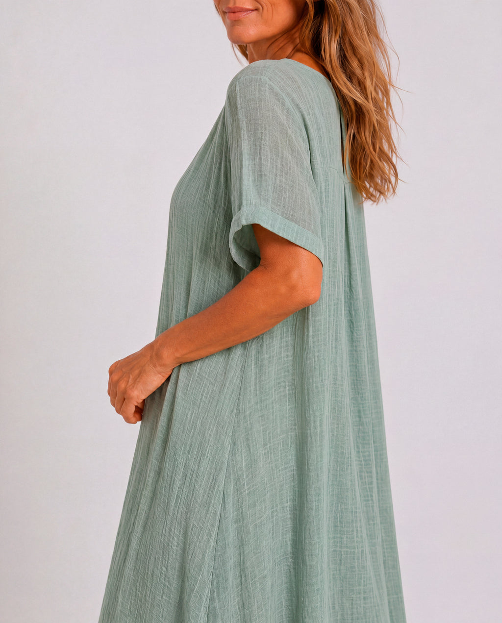 Sabela - Vestido Largo Fluido Verde