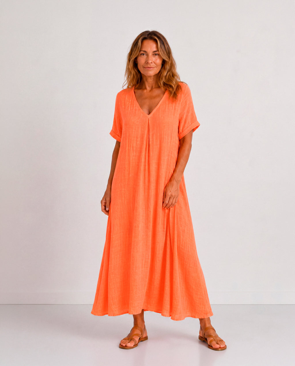 Sabela - Vestido Largo Fluido Verde