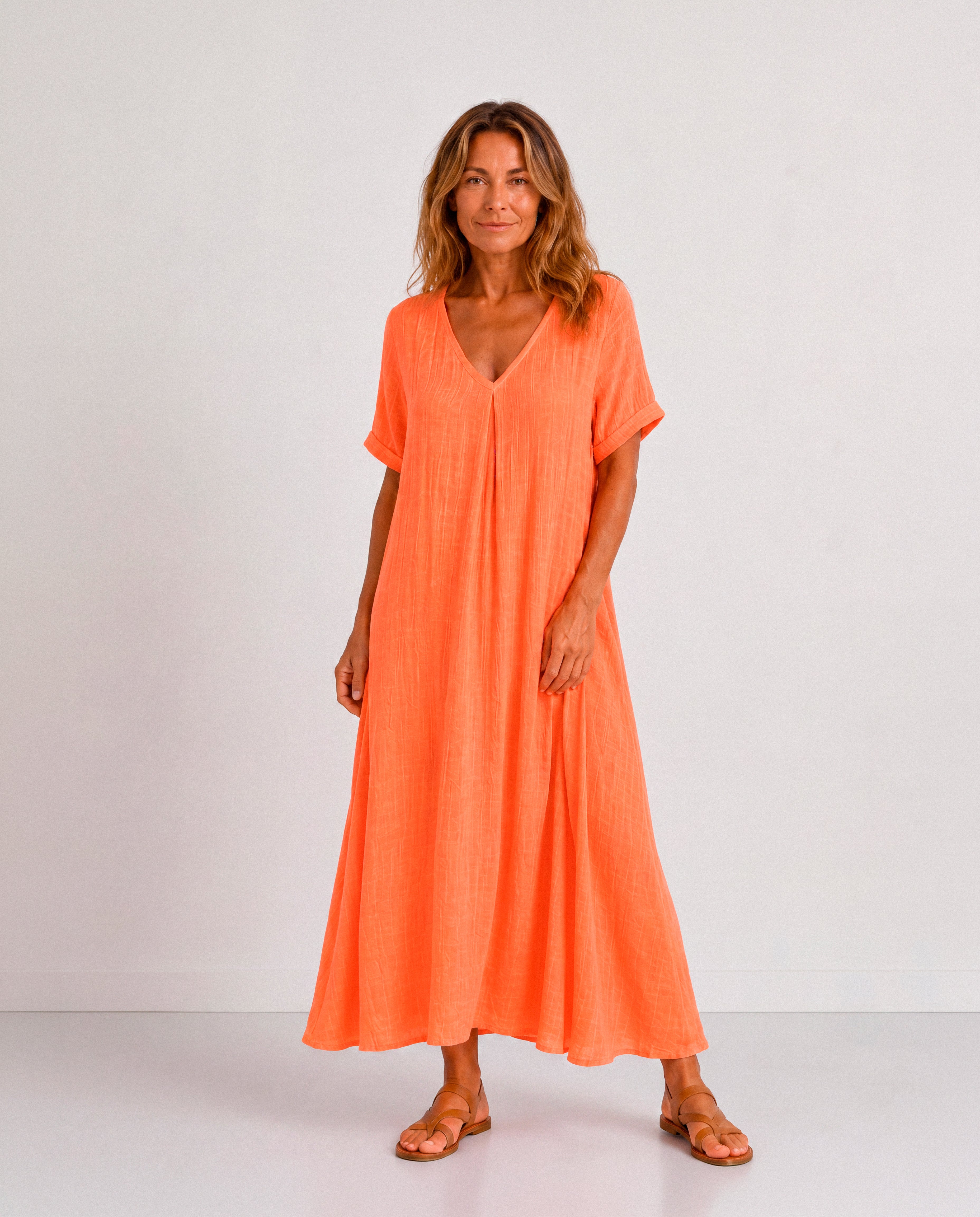 Sabela - Vestido Largo Fluido Verde
