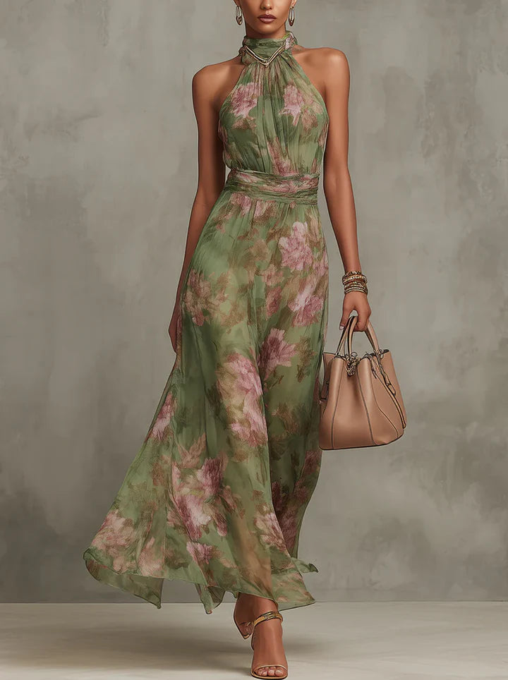 Livia - Vestido Maxi Halter Floral