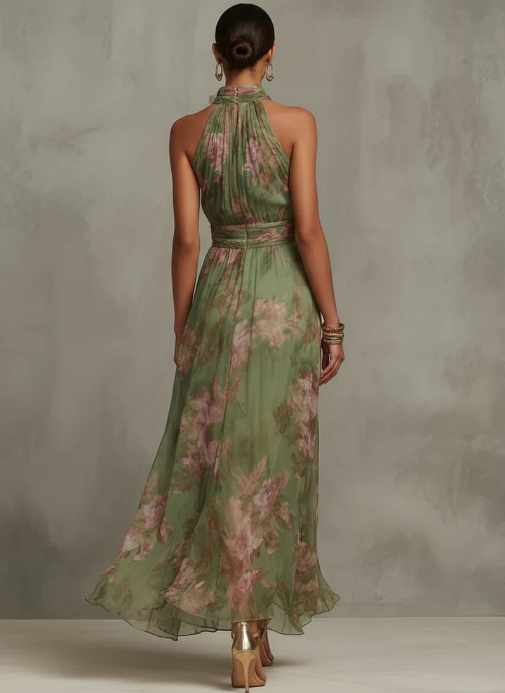 Livia - Vestido Maxi Halter Floral