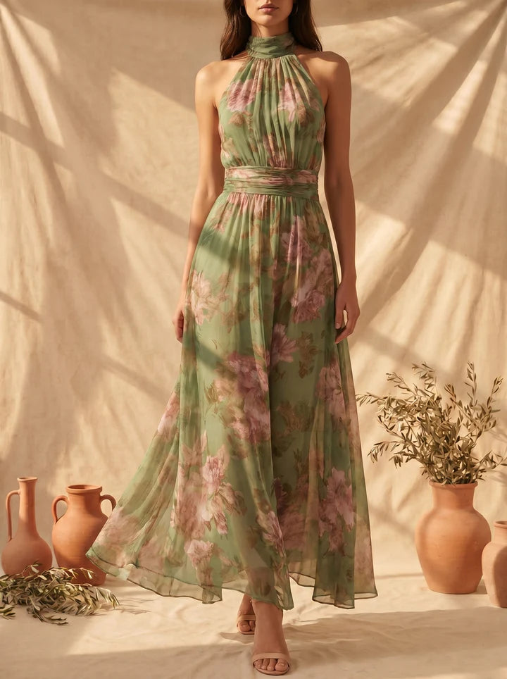 Livia - Vestido Maxi Halter Floral