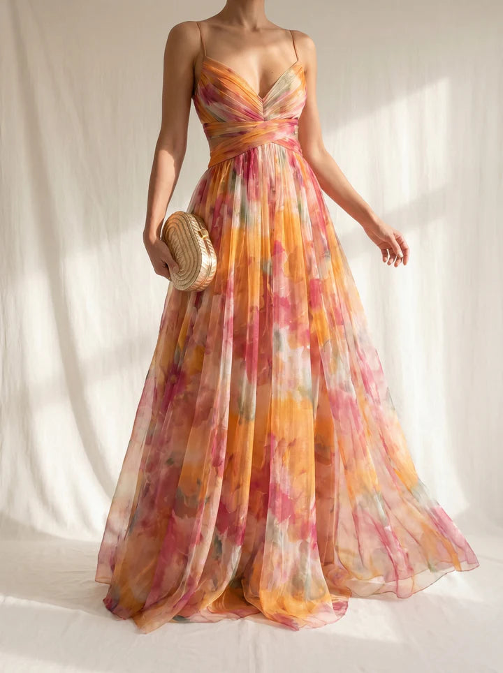 Gisella - Vestido Largo Floral Con Tirantes