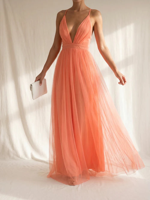 Adela - Vestido Maxi Coral Fluido