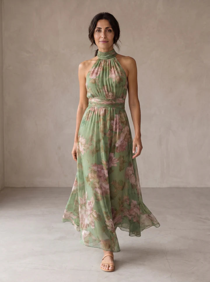 Livia - Vestido Maxi Halter Floral